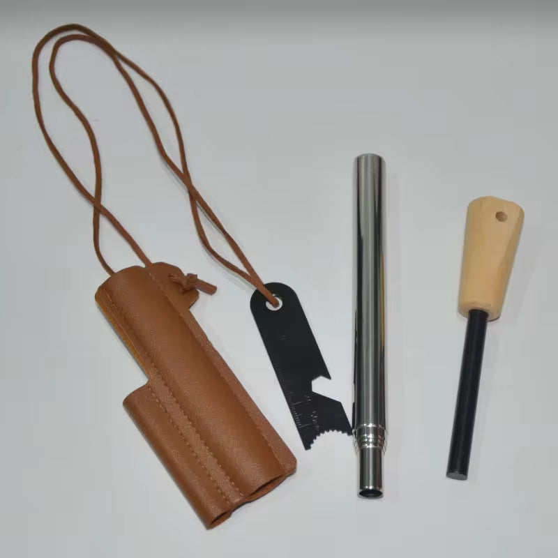 Feuerstarter mit Blasrohr im Set